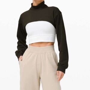 Lululemon reversible hi-low crop turtleneck sweater/shrug.